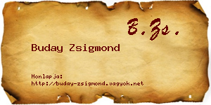 Buday Zsigmond névjegykártya